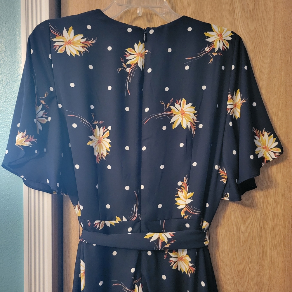 Banana Republic Factory Black Dress with Floral and Polka Dots - Picture 10 of 13